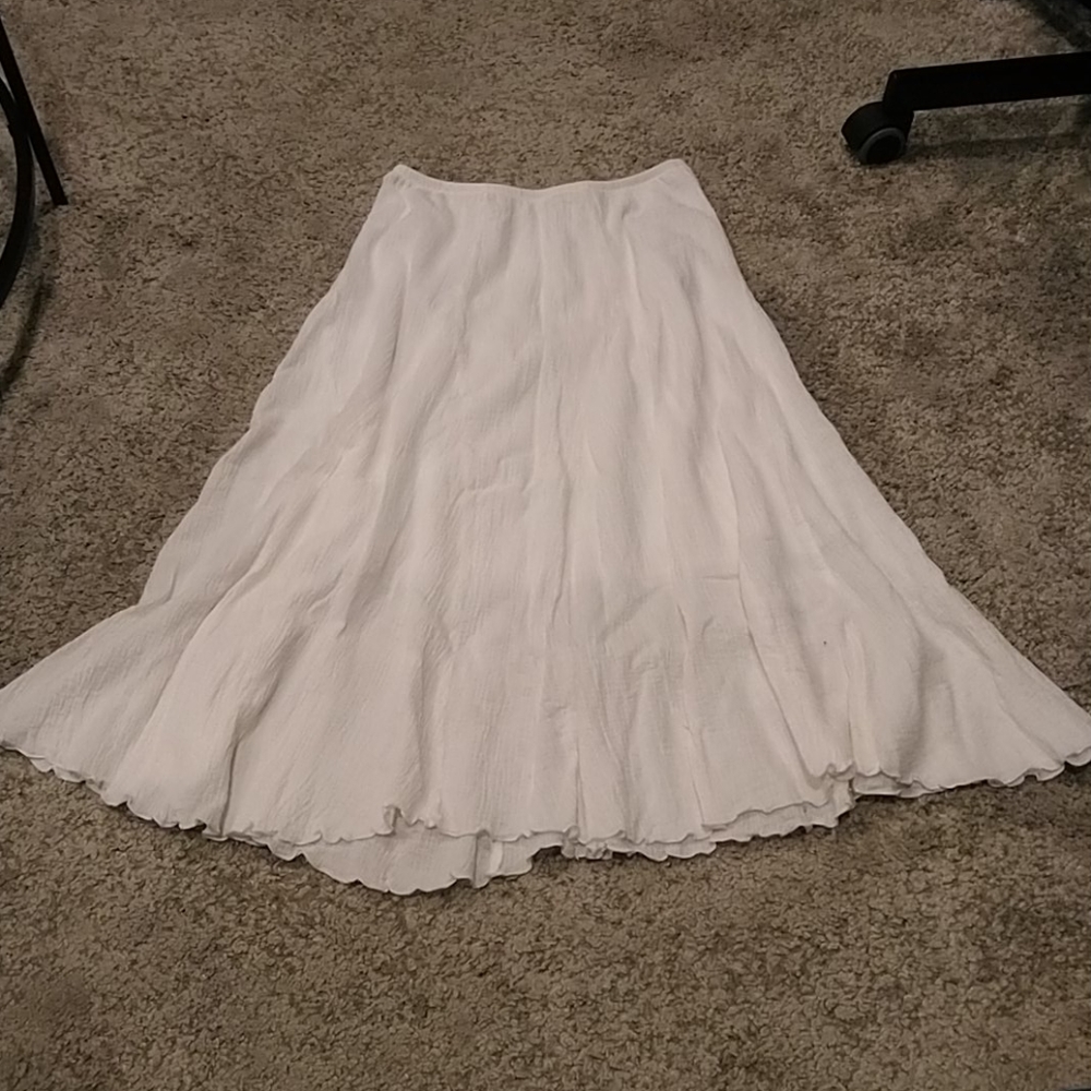 White Flare Midi Skirt